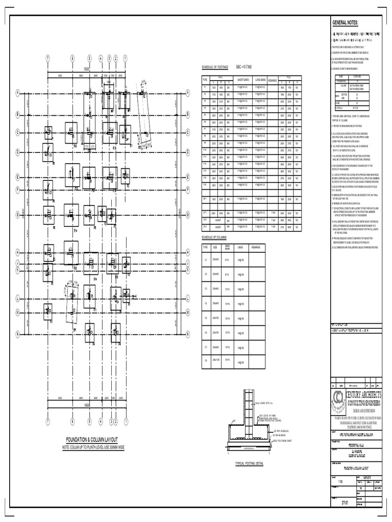 Foundation and Column Layout | PDF | Architectural Elements | Building ...
