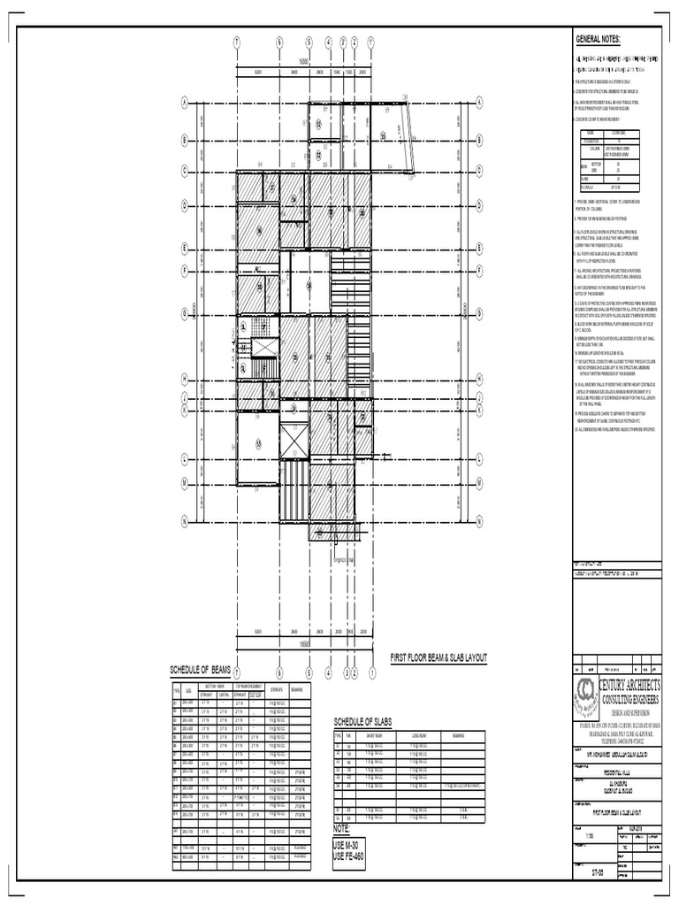 First Floor Beam & Slab Layout Guide | PDF | Concrete | Column