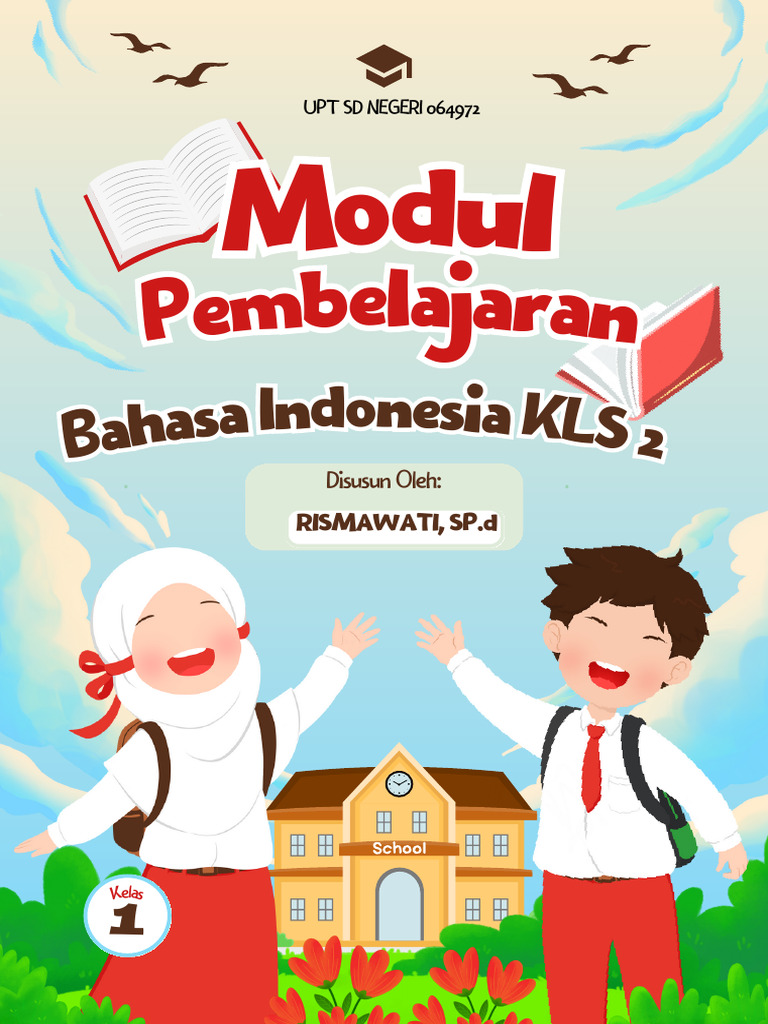 Biru Merah Ilustrasi Cover Modul Pembelajaran Dokumen A4 | PDF