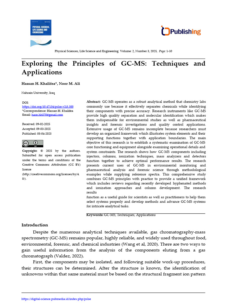 GC-MS Techniques and Applications Explained | PDF | Mass Spectrometry ...