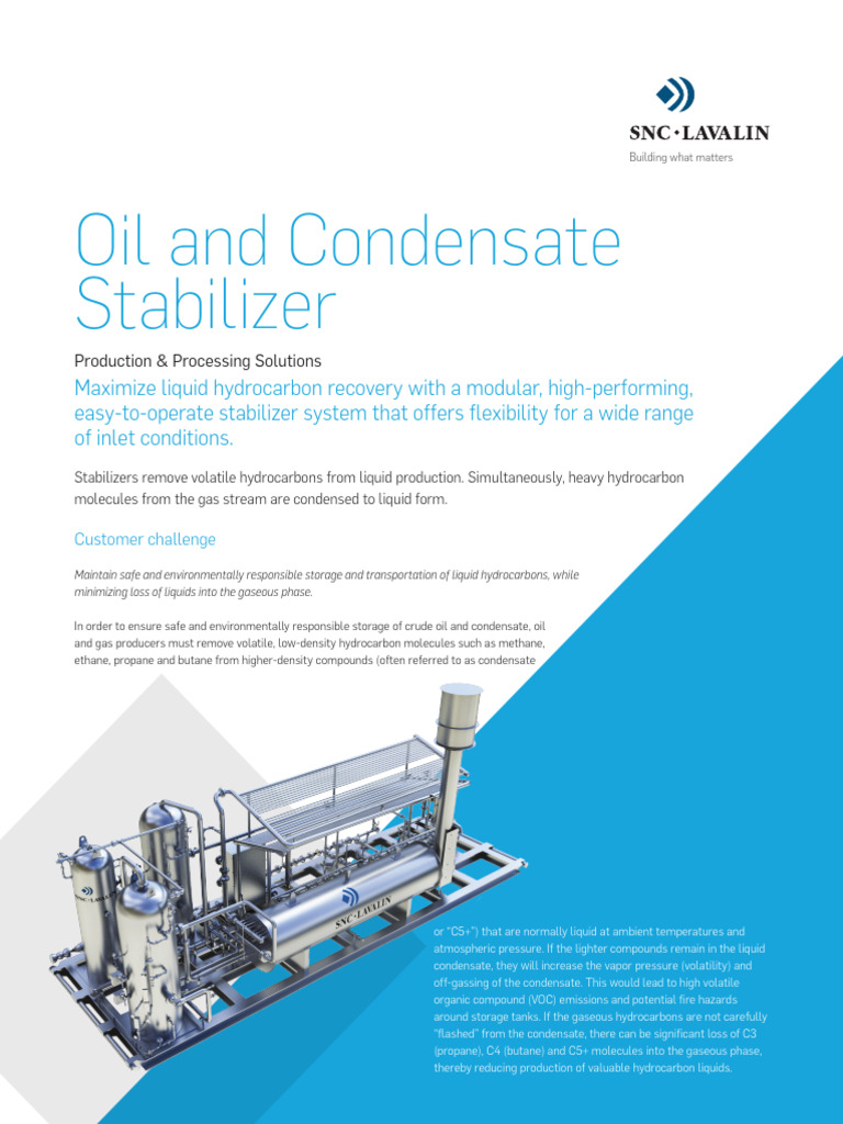 Modular Oil & Condensate Stabilizer System | PDF | Natural Gas ...