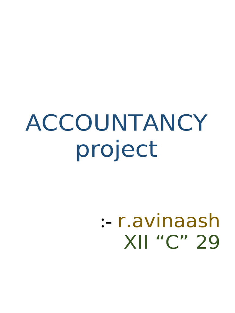 Accountancy Project Print Out | PDF