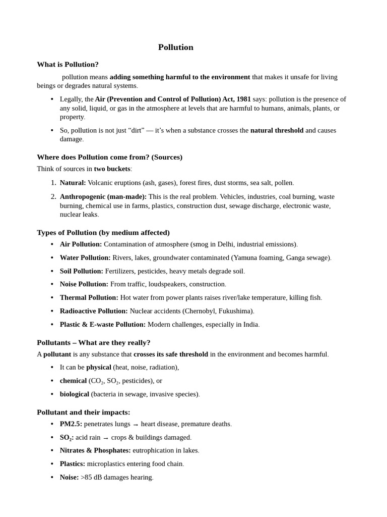Pollution | PDF | Air Pollution | Water Pollution