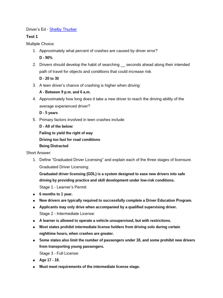 Driver's Ed: Key Concepts and Safety Tips | PDF | Traffic | Brake