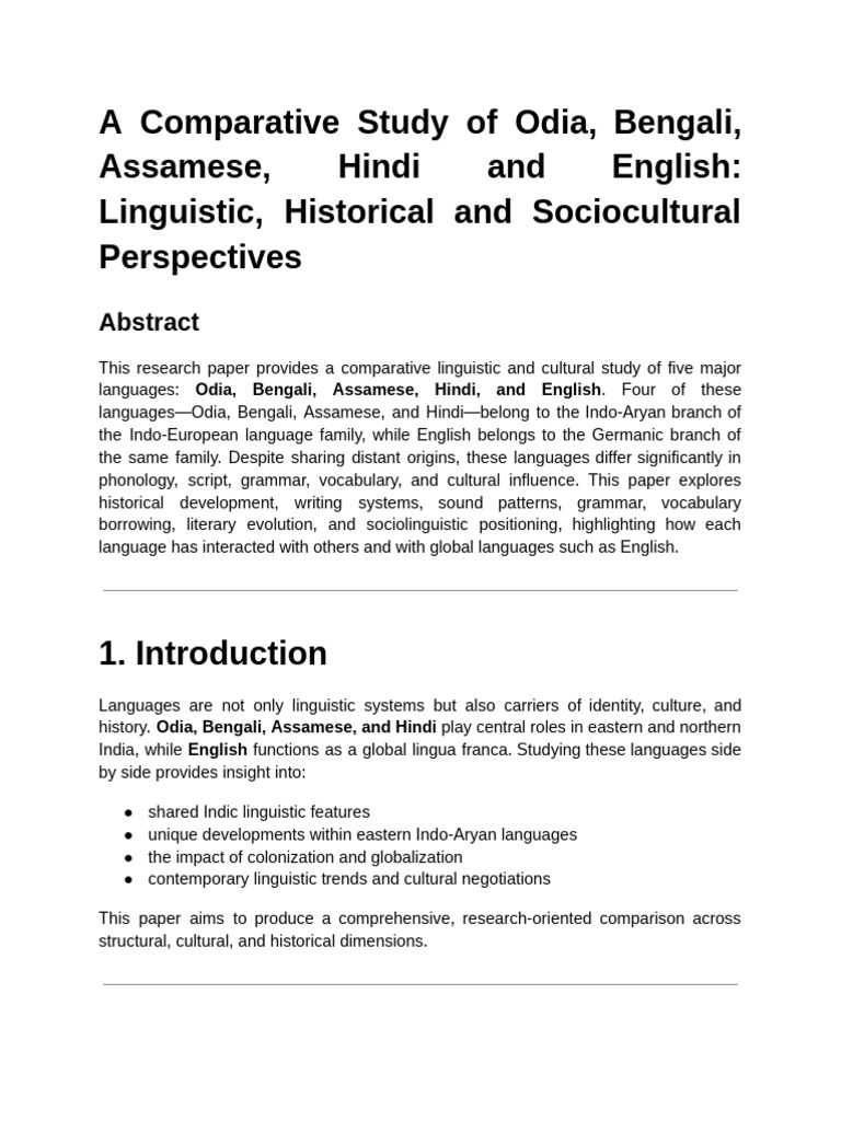 Comparative Study of Indian Languages | PDF | Languages Of Asia | Collation