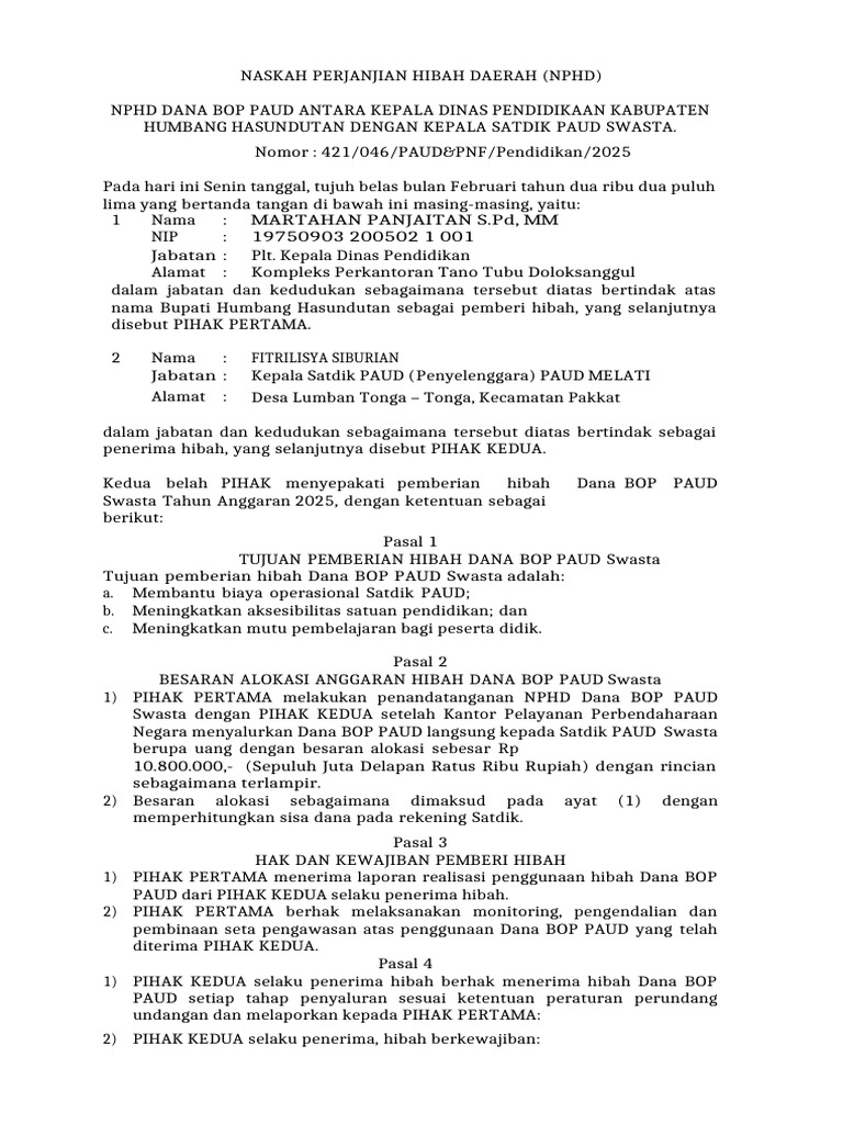 Nphd Paud Mutiara Karya II | PDF