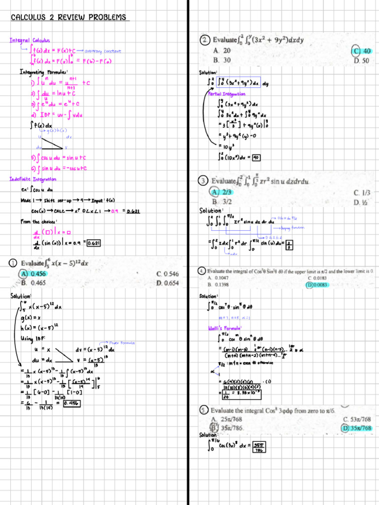 Calculus 2 Review Problems | PDF