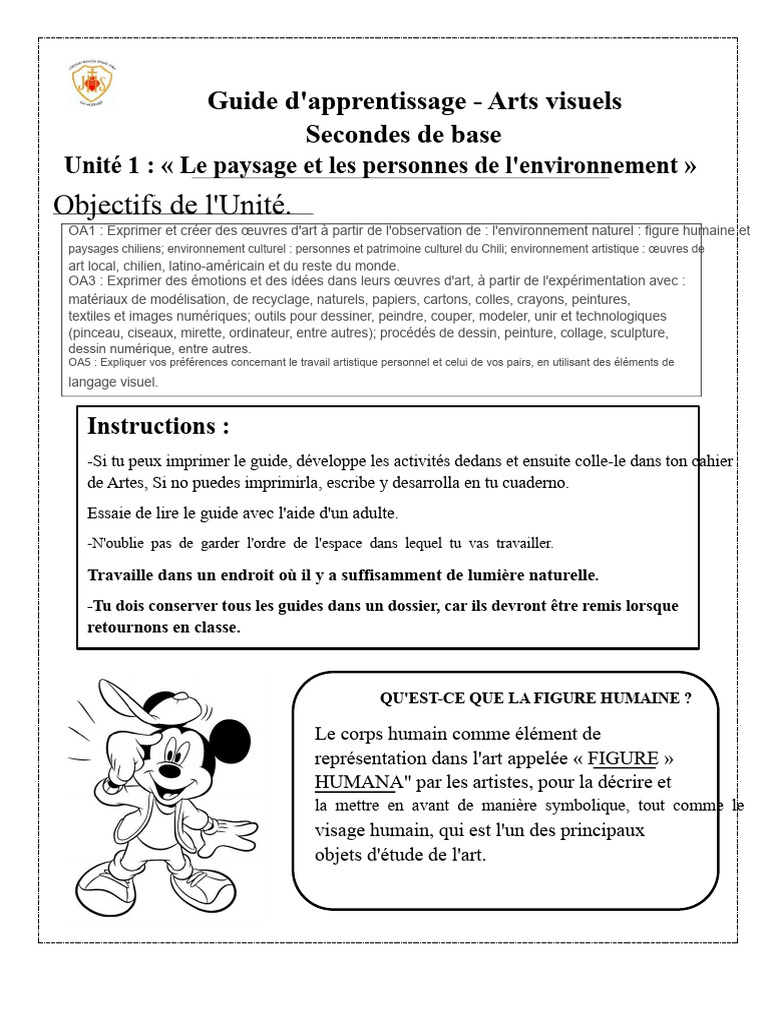 Guide d'apprentissage en arts visuels | PDF | Dessin | Collage