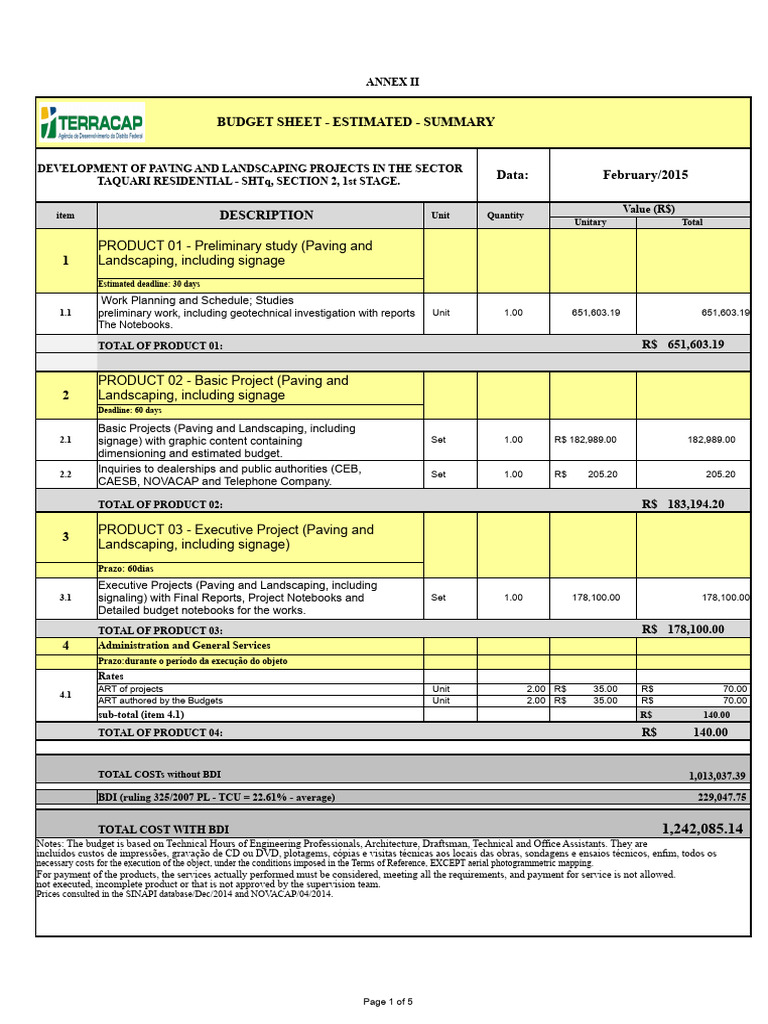 Example Construction Calculation Spreadsheet | PDF | Engineering