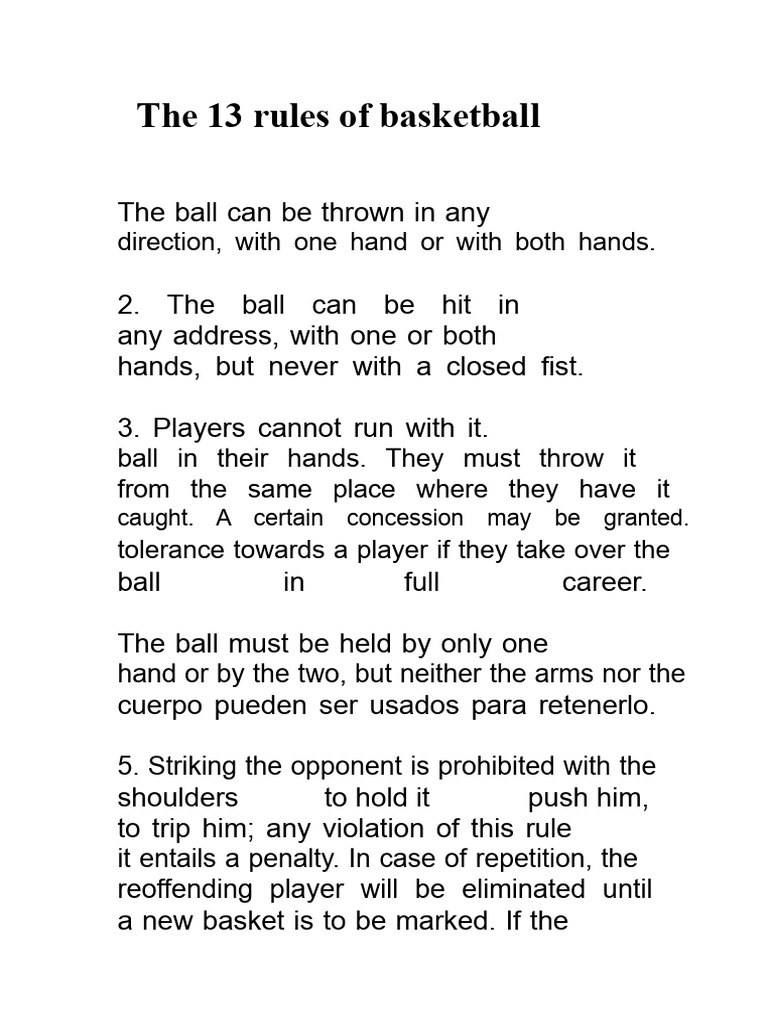 13 Essential Basketball Rules Explained | PDF | Referee | Sports