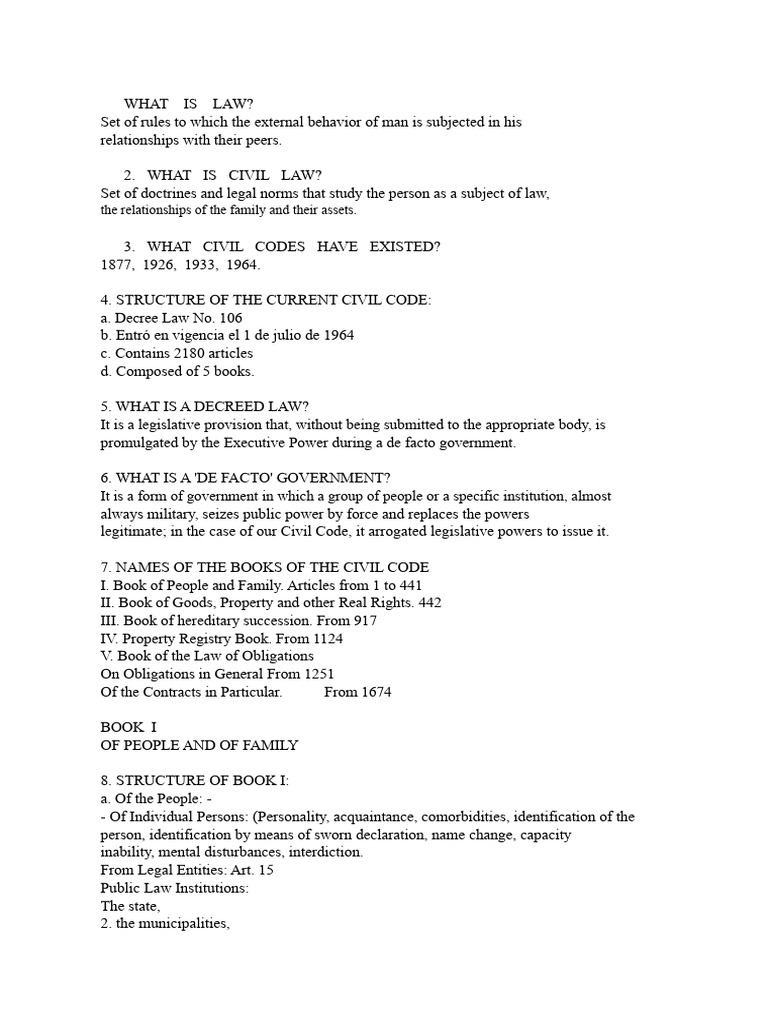 Overview of Civil Law and Codes | PDF | Marriage | Divorce
