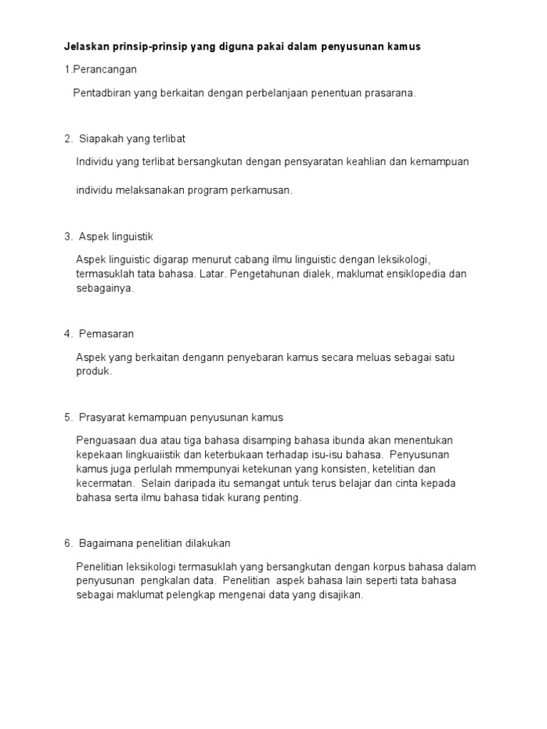 Prinsip Penyusunan Kamus Pdf