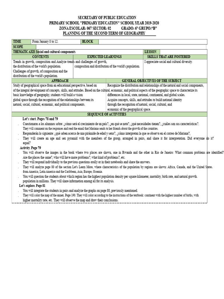 Planning For January and February Sixth Grade Geography | PDF ...