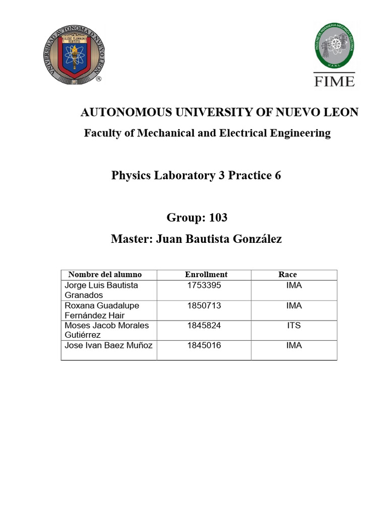 Practice 6 Lab of Physics 3 | PDF | Series And Parallel Circuits ...