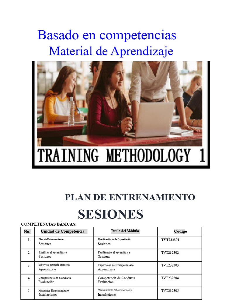 Planificación de Sesiones de Capacitación | PDF | Aprendizaje | Evaluación