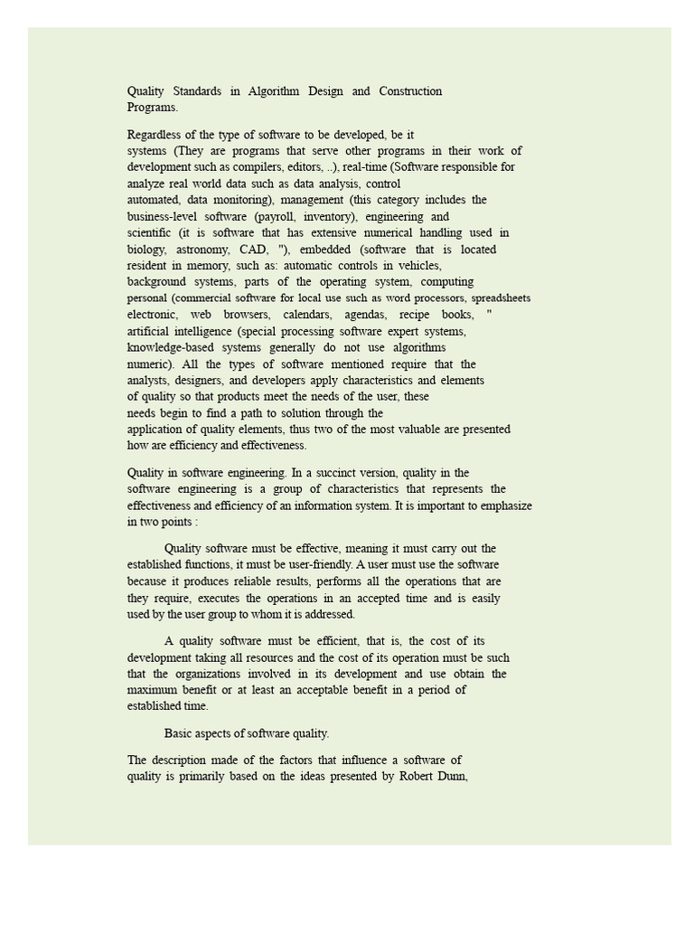 Quality Standards in Software Design | PDF | Algorithms | Programming