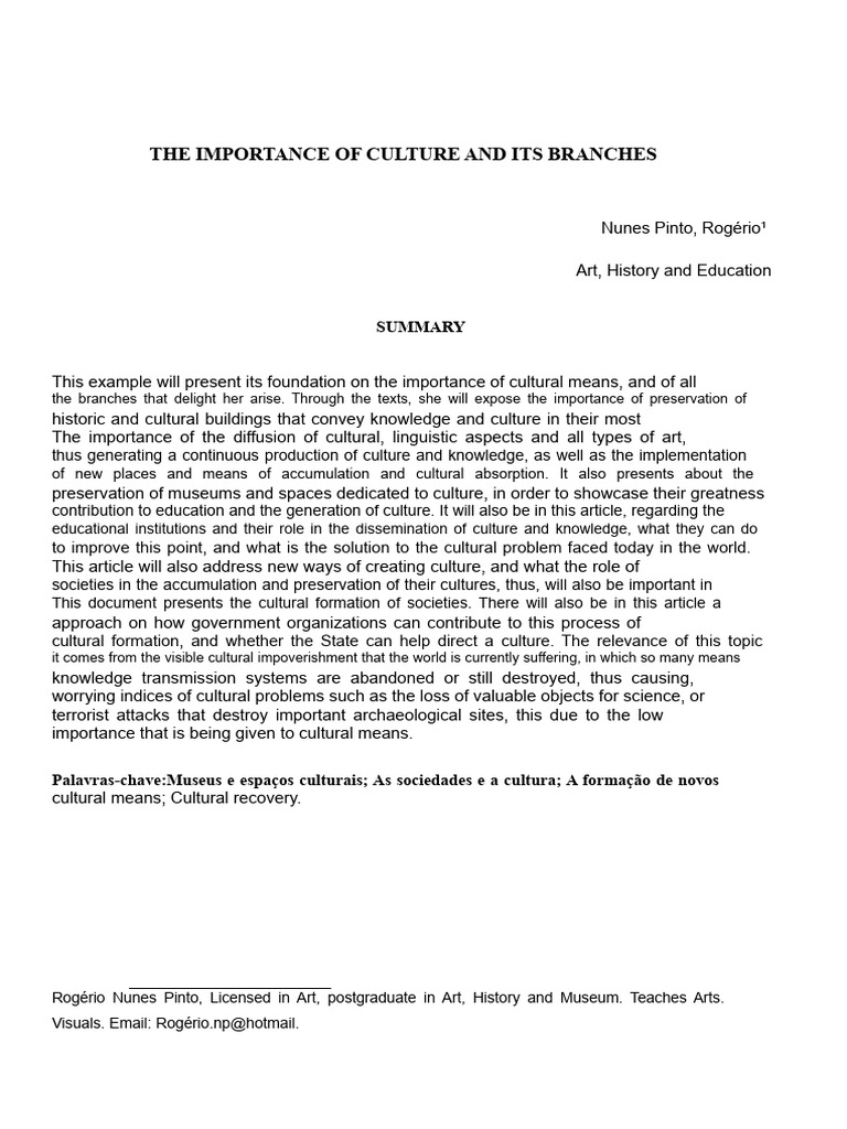 Importance of Cultural Preservation | PDF | Knowledge | Thought