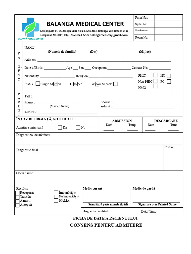 0 Fisa de Date A Pacientului | PDF