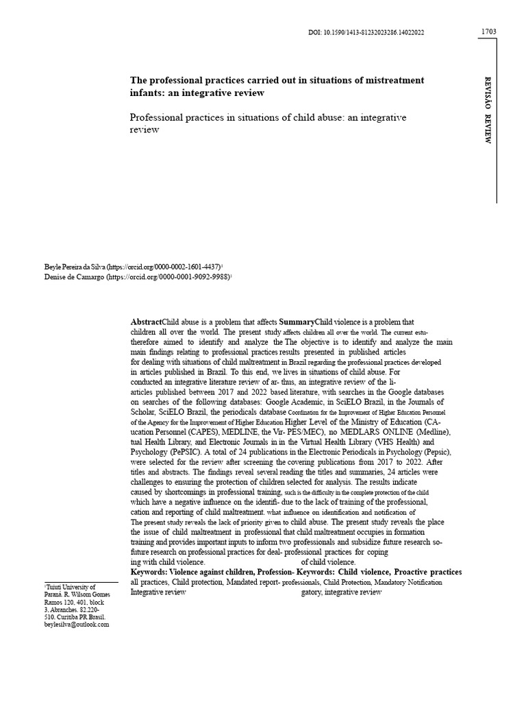Professional Practices Carried Out in Situations of Abuse | PDF ...