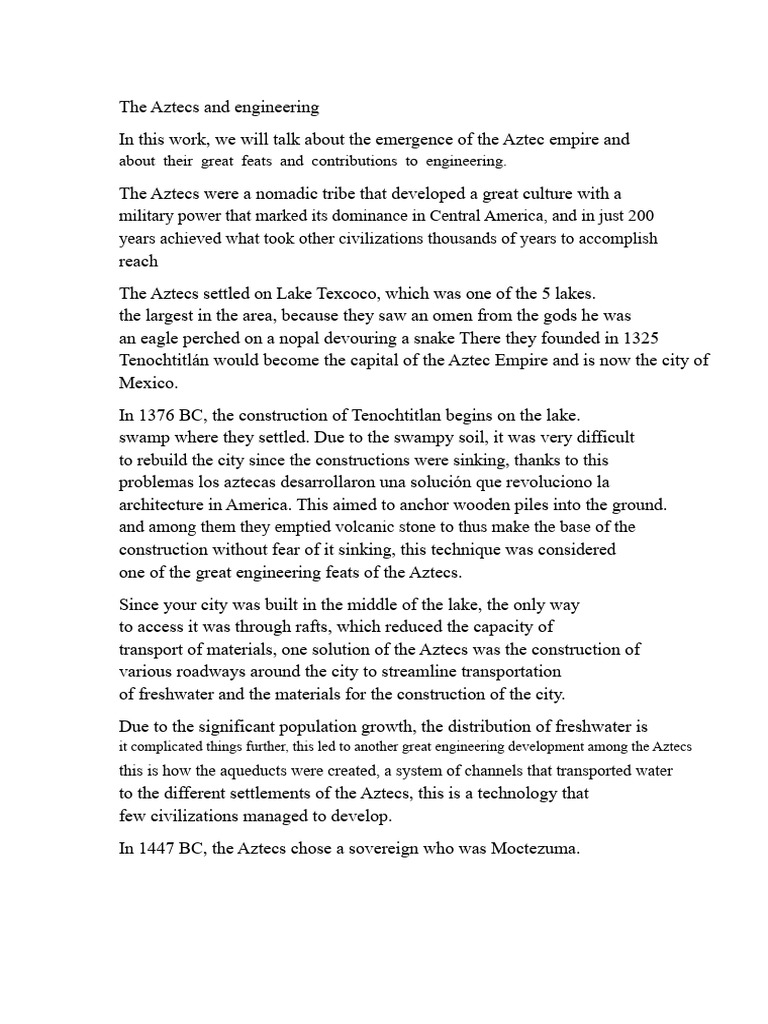 Aztec Engineering Marvels Explained | PDF | Aztec