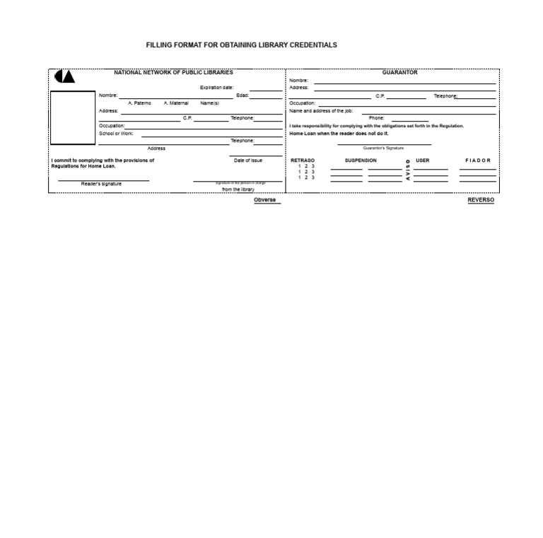 Library Credentials Application Form | PDF