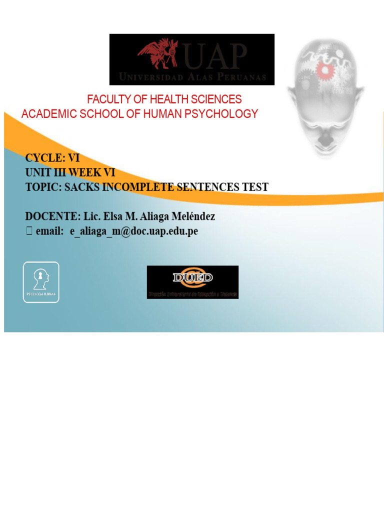 Sacks Incomplete Sentences Test Overview | PDF | Attitude (Psychology ...