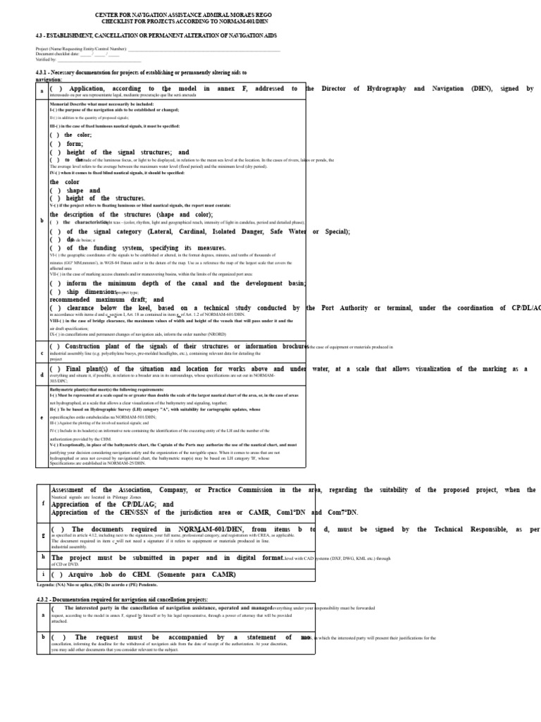 Navigation Aids Project Checklist | PDF | Navigation | Geographical ...