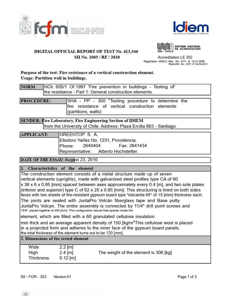 Certificate f120 Side | PDF | Wall | Gases