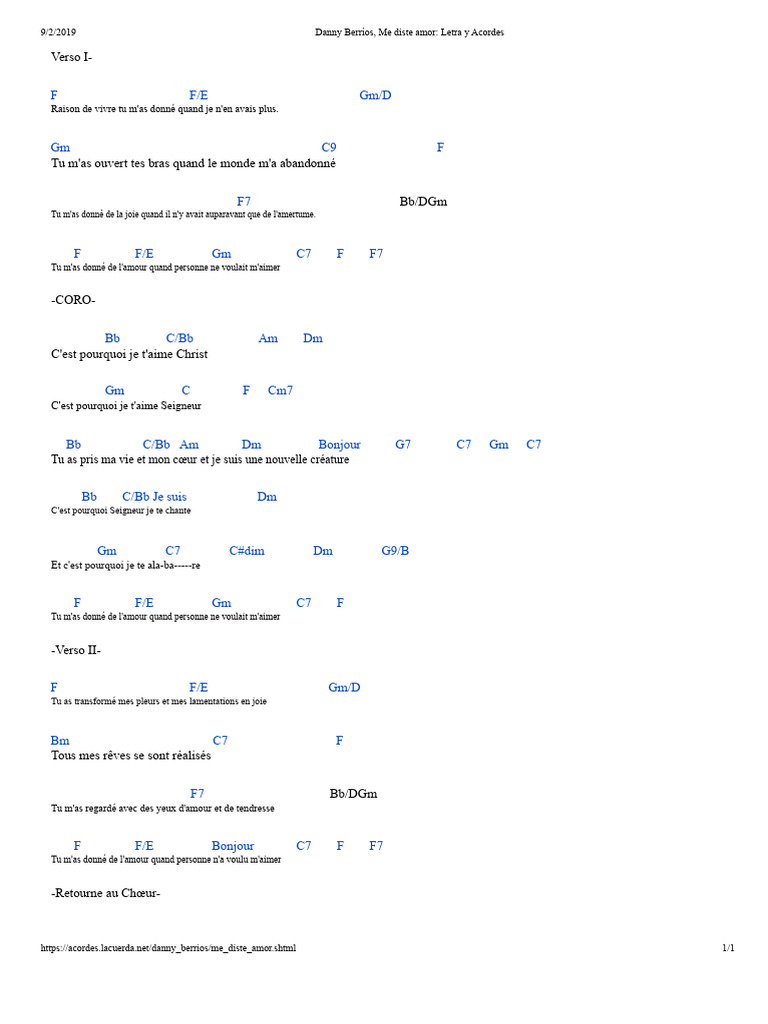 Letra et accords de 