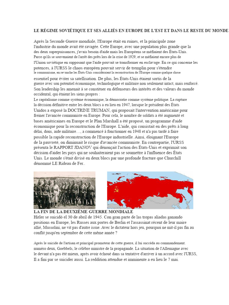 Répercussions de la Guerre froide mondiale | PDF | Communisme | Guerre ...