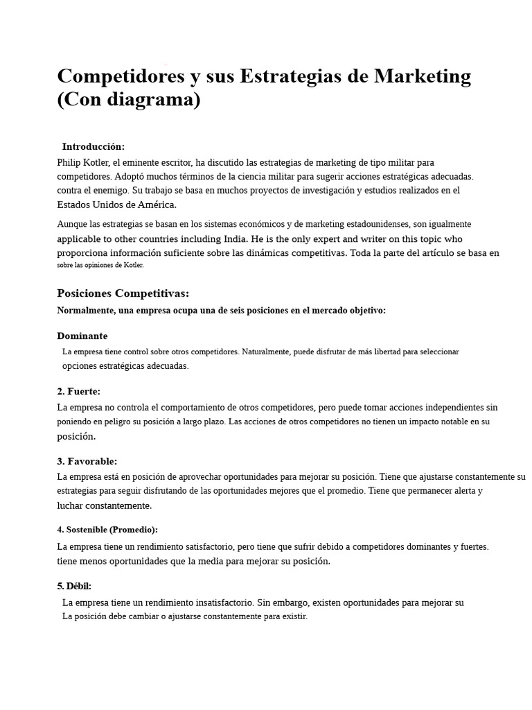 Estrategias de Marketing Competitivas | PDF | Mercado (economía ...