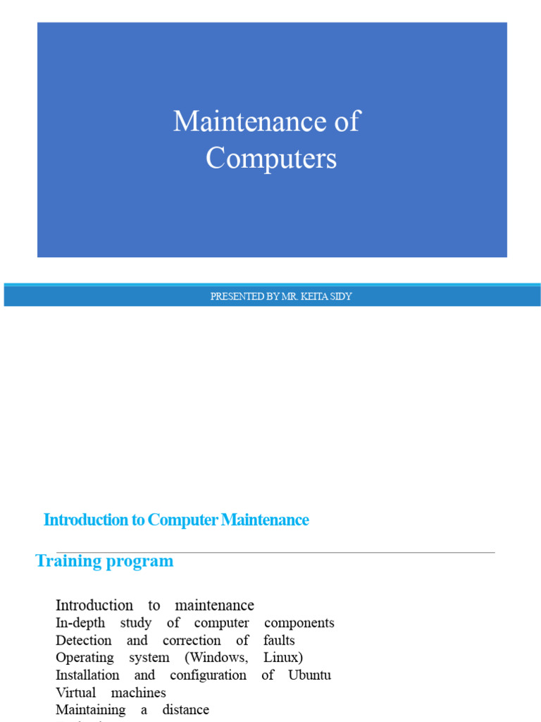 Maintenance of Computers by Mr. KEITA | PDF | Hard Disk Drive | Central ...