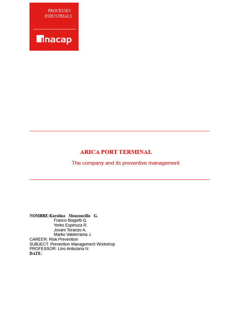 Occupational Risk Prevention Program TPA | PDF | Occupational Safety ...