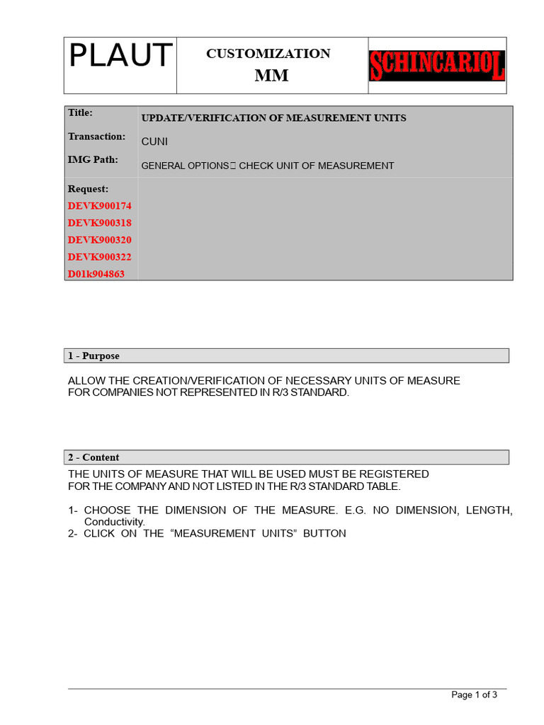 Update Measurement Units Guide | PDF
