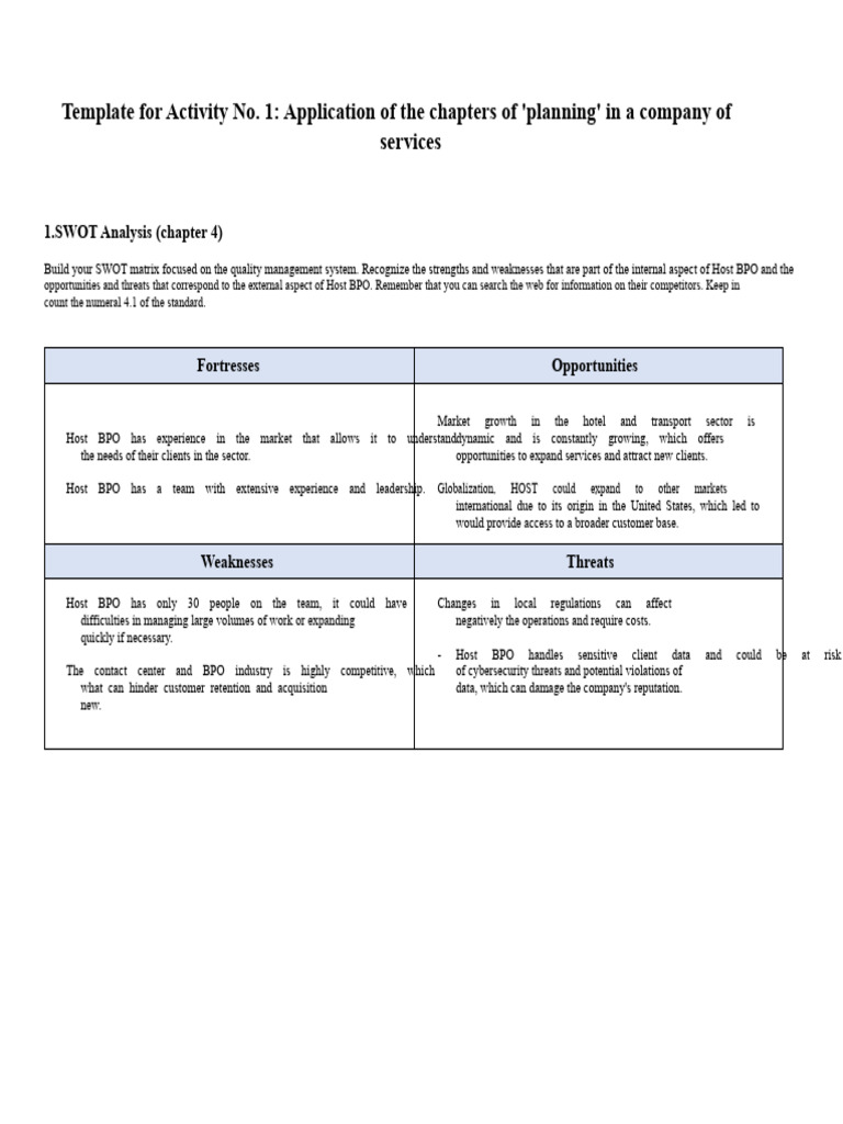 Template For Activity No. 1: Application of The Chapters of 'Planning ...