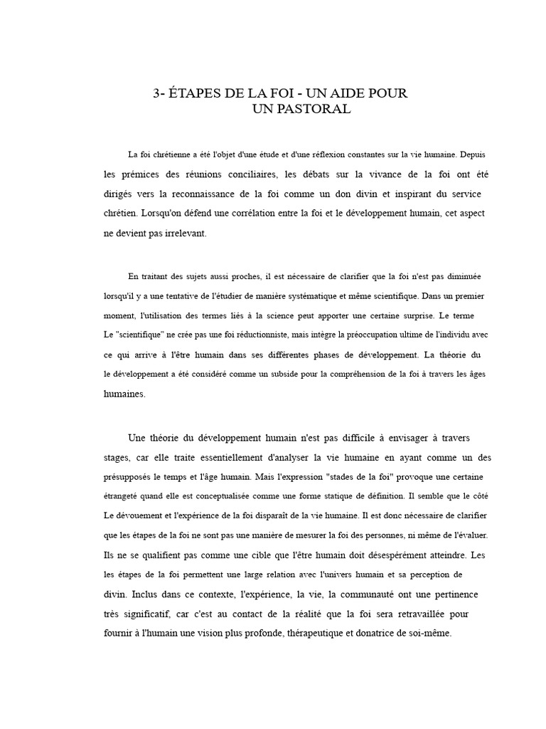 Étapes de la Foi : Guide Pastoral | PDF | Dieu | la perception