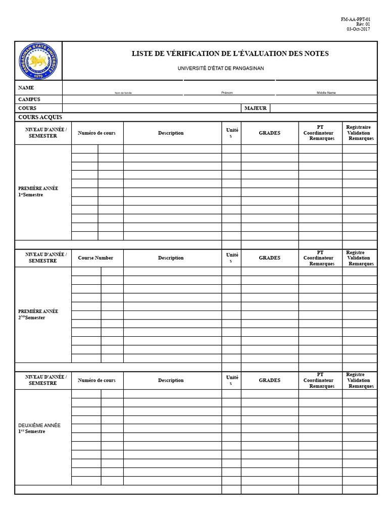 Vérification des Notes Universitaires | PDF