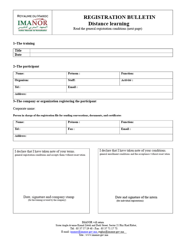 Registration Form - Distance Learning | PDF | Invoice