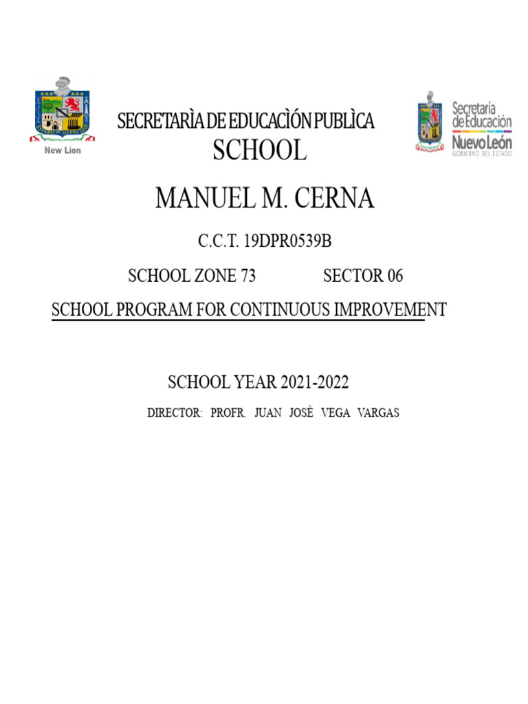 School Program For Continuous Improvement 2021-2022 | PDF | Teachers