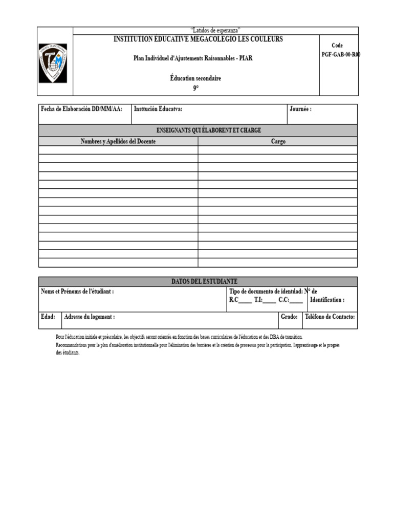 Format PIAR Enseignants de Lycée 9e | PDF | Mémoire | Attention
