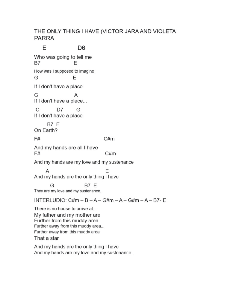 The Only Thing I Have | PDF