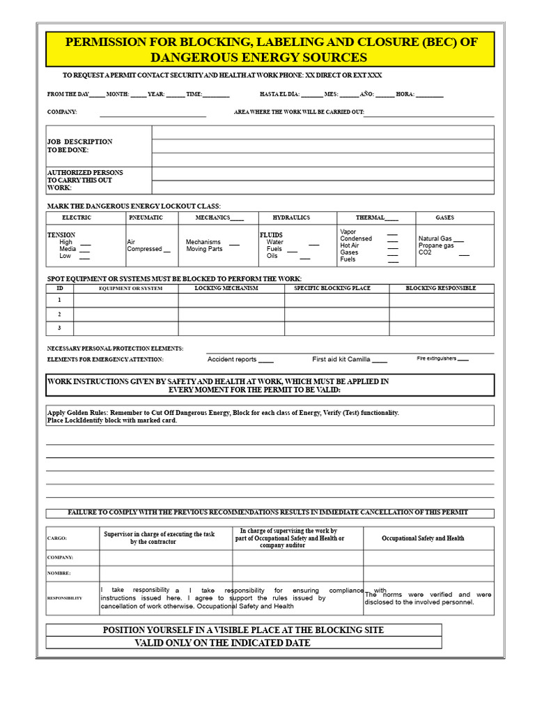 Permission Block Labeling | PDF | Occupational Safety And Health | Safety