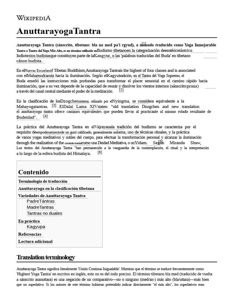 Anuttarayoga Tantra en el Budismo Tibetano | PDF | Budismo tibetano ...