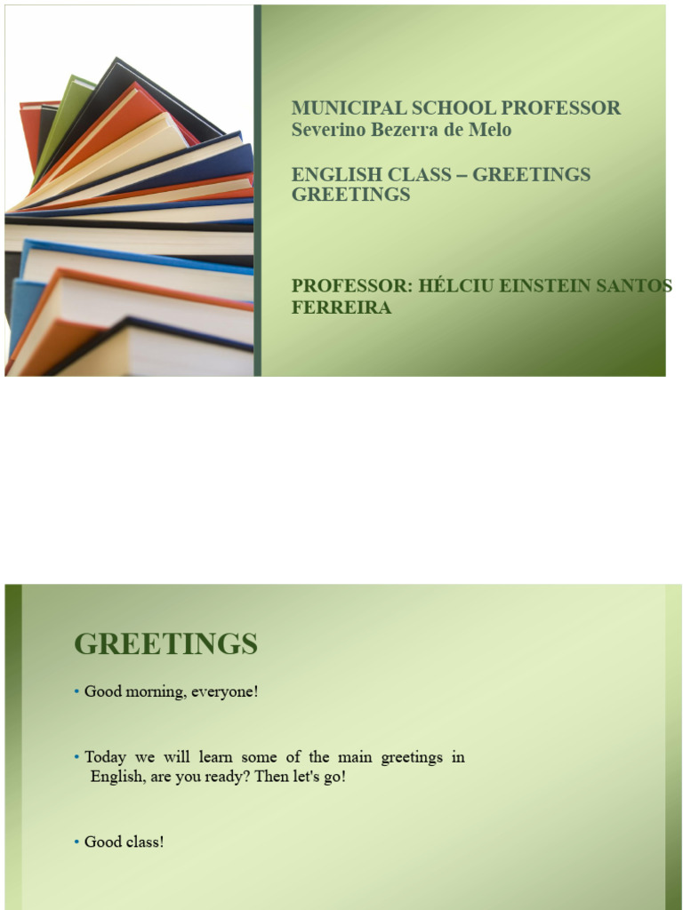 English Greetings for Beginners | PDF