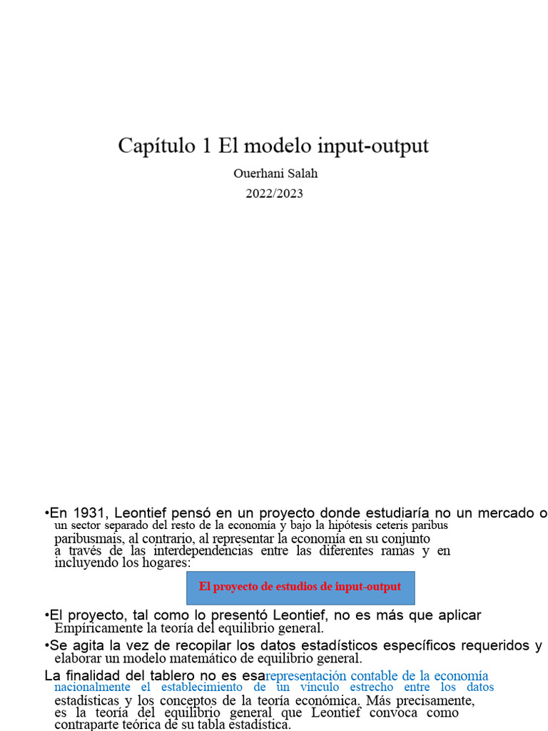 Modelo Input-Output de Leontief | PDF | Matriz (Matemáticas) | Modelo ...