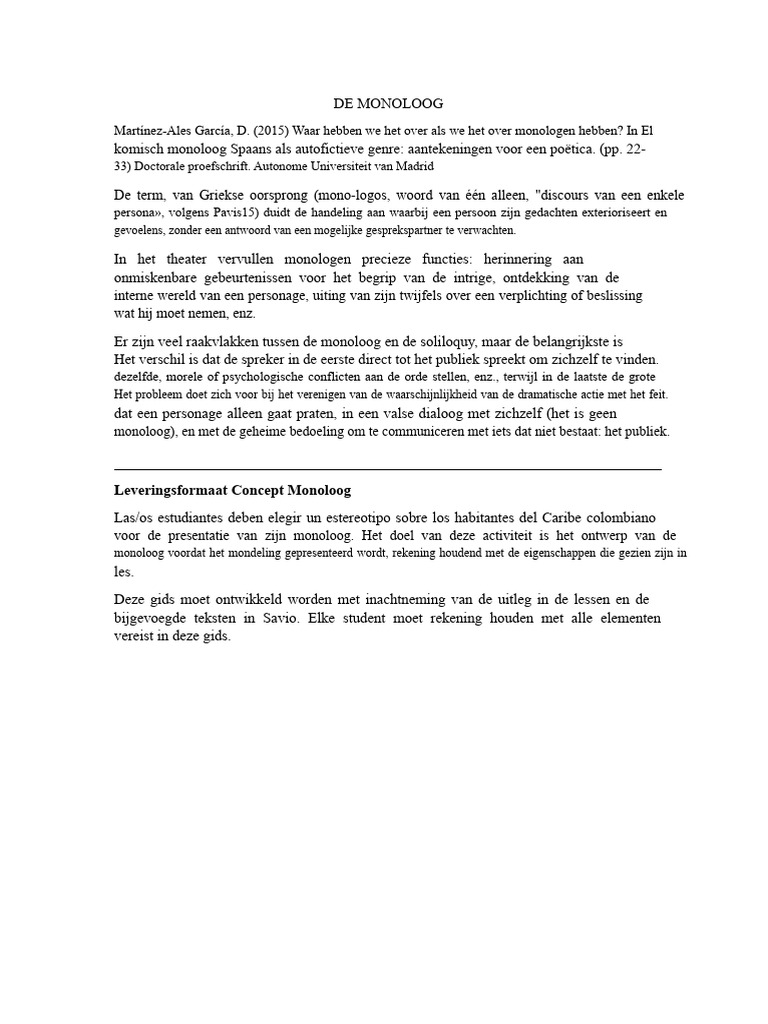 Monolog Format | PDF