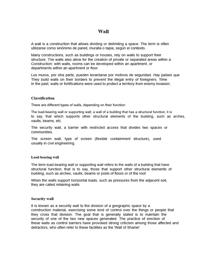Walls | PDF | Wall | Concrete