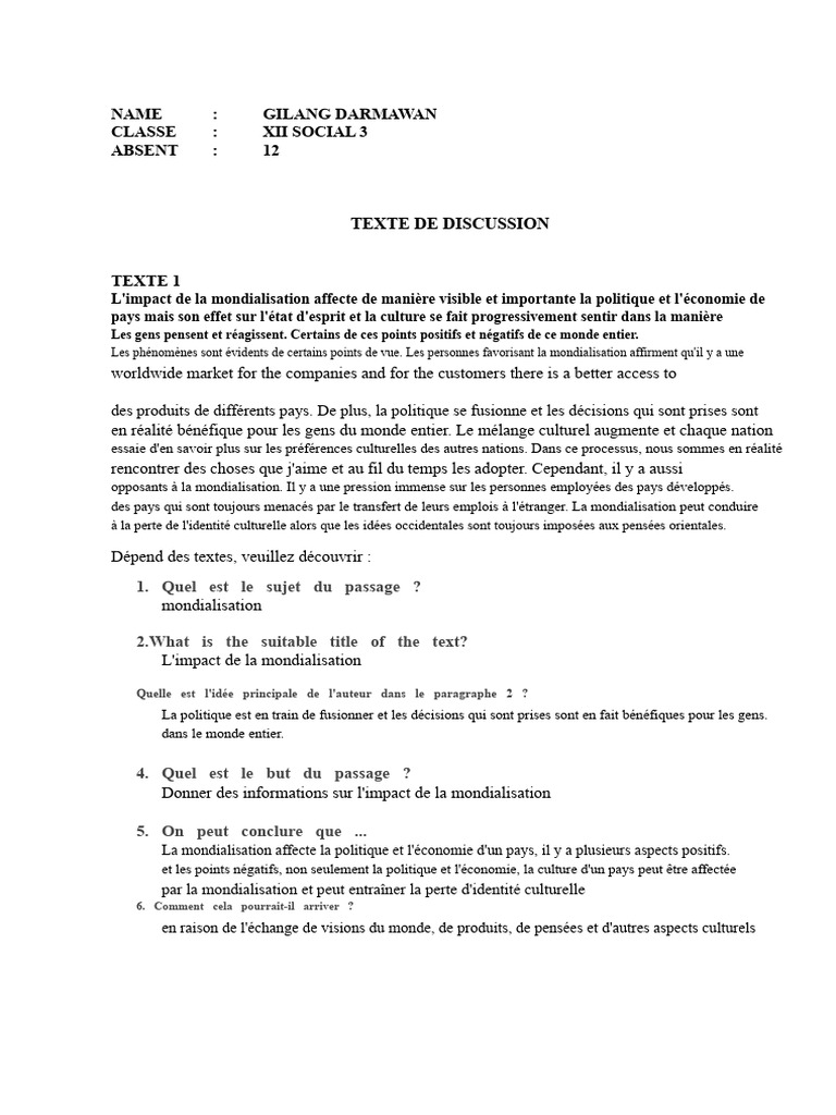 Impact de la mondialisation et éducation | PDF | Globalisation | Réalité