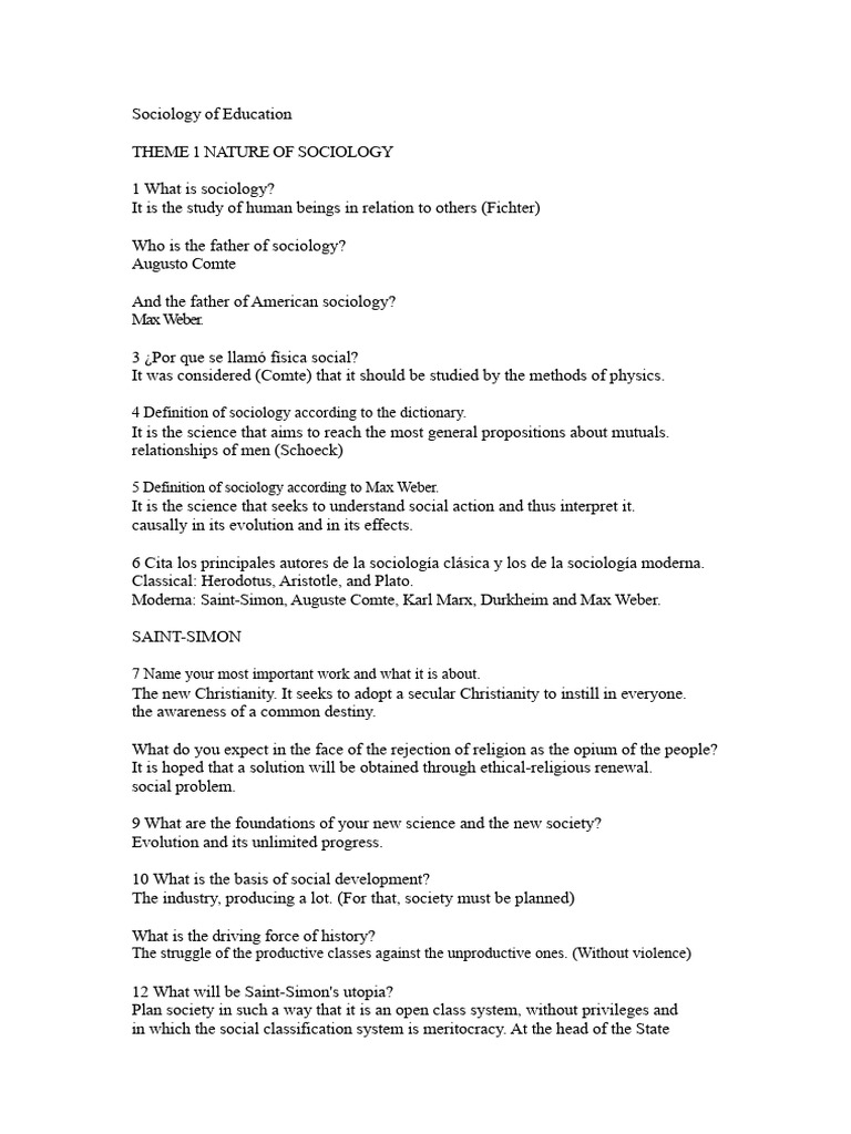 Sociology of Education Exam Questions | PDF | Social Stratification ...