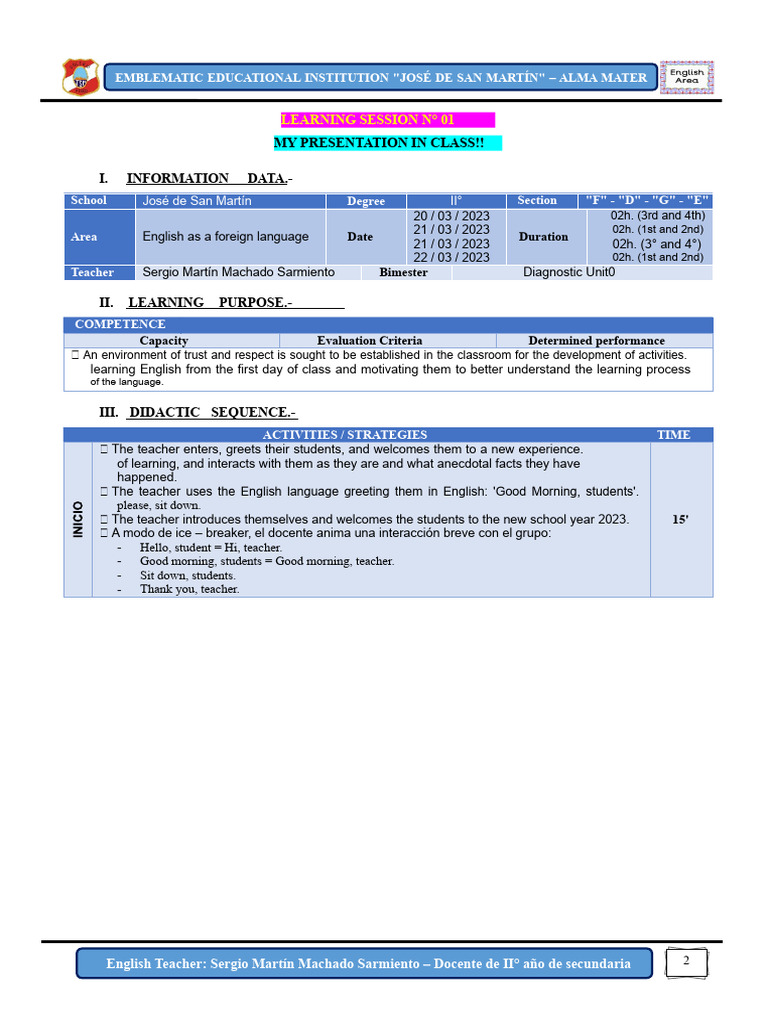 Learning Session in English | PDF | Human Communication | Learning